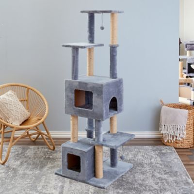Image showing  67 in. 5-Tier Honeycrisp Cat Scratching Tree, Light Gray