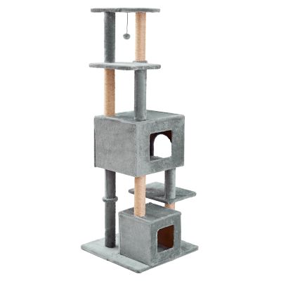 Image showing  67 in. 5-Tier Honeycrisp Cat Scratching Tree, Light Gray