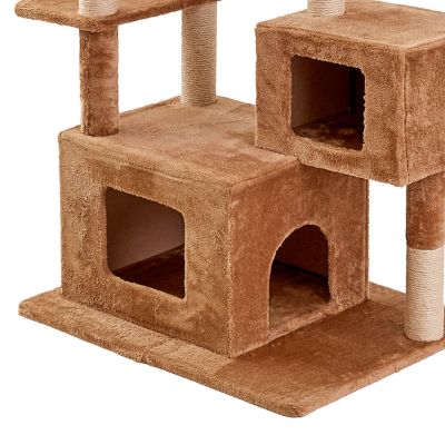 Image showing 8 th Two by Two 66 in. 5-Tier Walnut Cat Scratching Tree, Beige