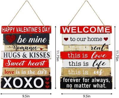 Slice of Akron Valentine's Day Wall Hanging Decor, 2-Pack