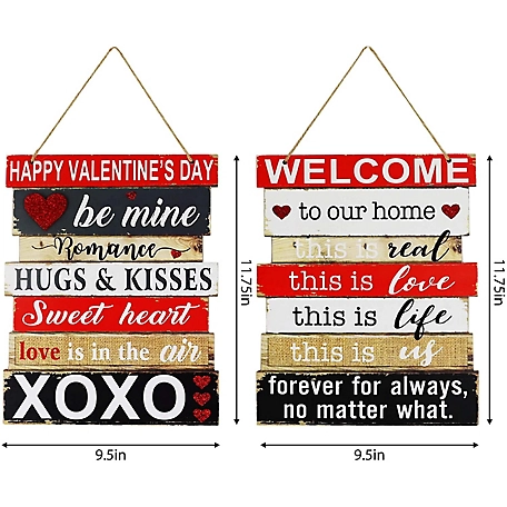Slice of Akron Valentine's Day Wall Hanging Decor, 2-Pack