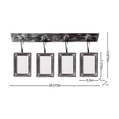 Slice of Akron Wood Wall Photo Frames, 4-Pack