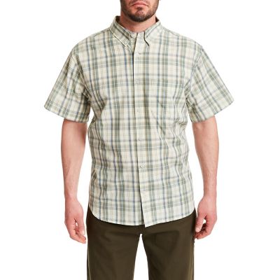 Smith's Workwear Men's Cotton Plaid Short-Sleeve Button-Down Shirt