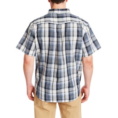 Image showing  Men's Cotton Plaid Short-Sleeve Button-Down Shirt