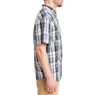 Image showing  Men's Cotton Plaid Short-Sleeve Button-Down Shirt