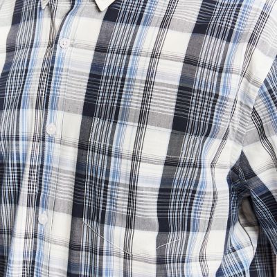 Image showing  Men's Cotton Plaid Short-Sleeve Button-Down Shirt