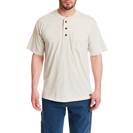 Smith's Workwear Men's Short-Sleeve Extended-Tail Henley Shirt