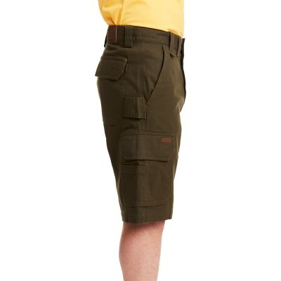 Image showing  Men's Stretch Fit Mid-Rise Canvas Cargo Utility Work Shorts