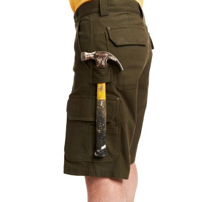 Image showing  Men's Stretch Fit Mid-Rise Canvas Cargo Utility Work Shorts