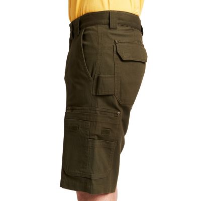 Image showing  Men's Stretch Fit Mid-Rise Canvas Cargo Utility Work Shorts