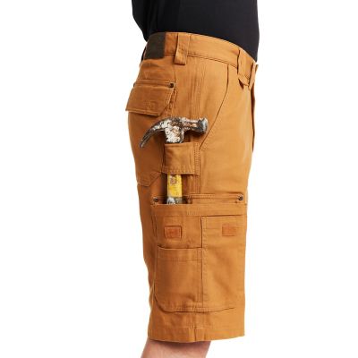 Image showing  Men's Stretch Fit Mid-Rise Canvas Cargo Utility Work Shorts