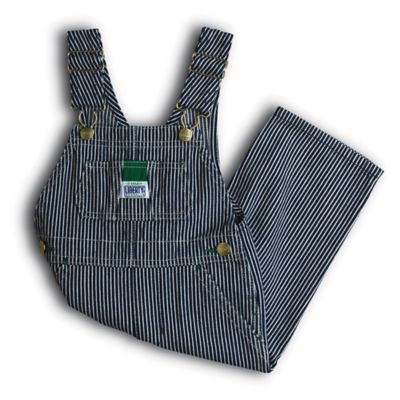 Image showing  Baby Unisex Hickory Stripe Bib Overalls