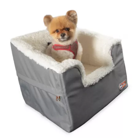 K&H Pet Products Removable Rectangular Pet Booster Bucket Grey/Oatmeal Small Pet Car Seats