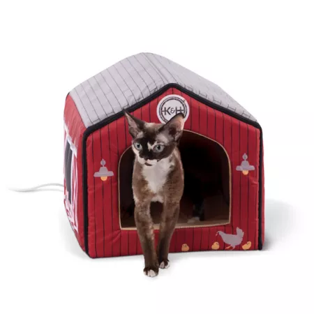 K&H Pet Products Heated Indoor Barn Cat Hideaway Beds