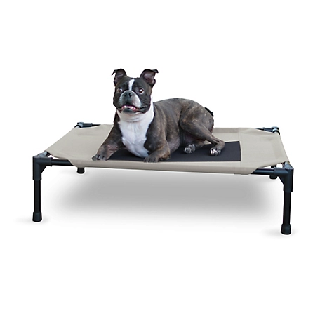 K&H Pet Products Original Pet Cot Elevated Dog Bed Taupe/Black Medium 25 x 32 x 7 Inches
