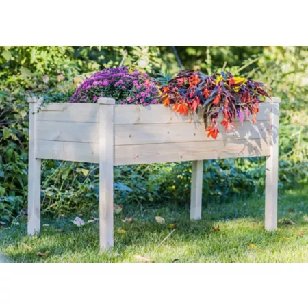 Zylina Wooden Raised Garden Planter with Liner 48 in x 24 in x 28 in. Raised Garden Beds