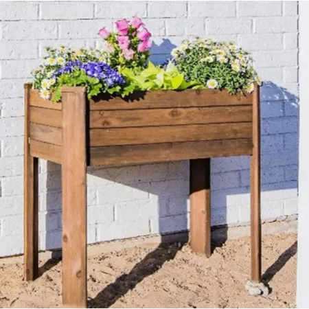 Zylina Raised Planter with Rustic Stain Raised Garden Beds