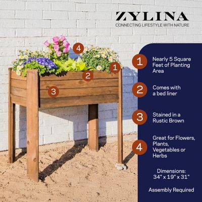 Image showing  Raised Garden Planter with Rustic Stain