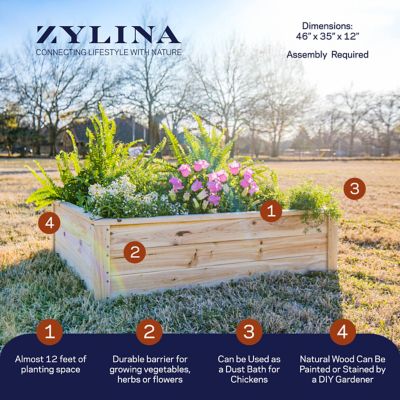Image showing  Superior Wooden Raised Garden Bed, 46 in. x 35 in. x 12 in.