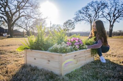 Image showing  Superior Wooden Raised Garden Bed, 46 in. x 35 in. x 12 in.