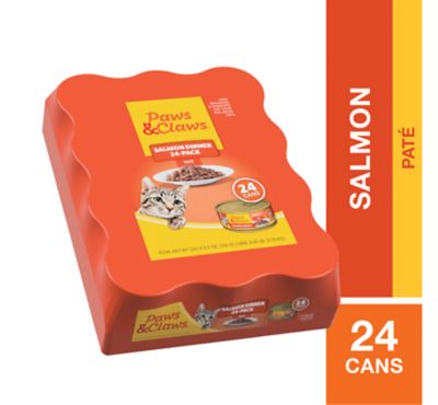 Paws & Claws Salmon Dinner Pate Wet Cat Food, 5.5 oz., Pack of 24 Cans