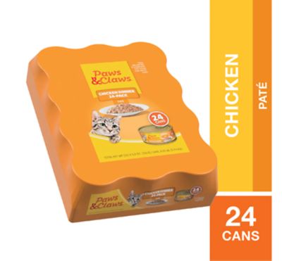 Paws & Claws Adult Chicken Pate Wet Cat Food, 5.5 oz., Pack of 24 Cans