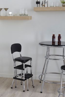 Image showing  Stylaire Retro Chair with Step Stool with Pullout Steps