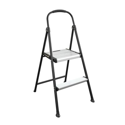 COSCO 250 lb. Capacity Metal Folding 2-Step Stool with Rubber Hand Grip