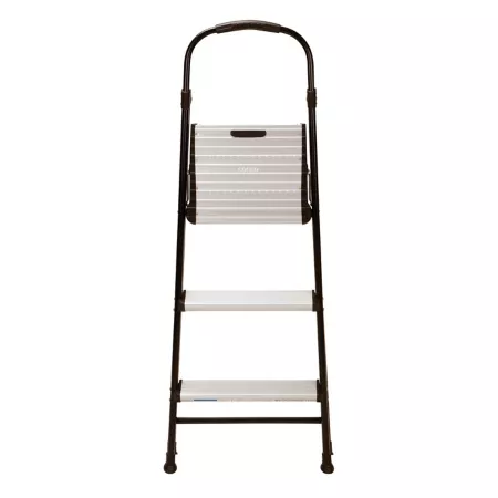 COSCO 3-Step Folding Metal Step Ladder 250 lb Capacity with Rubber Handle 8'10" Maximum Reach ANSI Type 1 Step Ladders