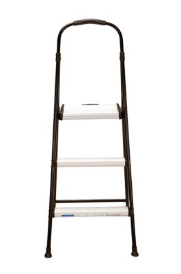 Image showing  3-Step 250 lb. Capacity Metal Folding Step Stool with Rubber Hand Grip, 8 ft. 10 in. Max Reach, ANSI Type 1