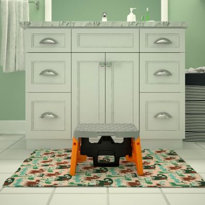 Image showing 7 th COSCO 7 ft. 2 in. 300 lb. Capacity Plastic Folding 1-Step Stool, ANSI Type 1A