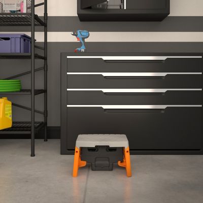 Image showing 8 th COSCO 7 ft. 2 in. 300 lb. Capacity Plastic Folding 1-Step Stool, ANSI Type 1A