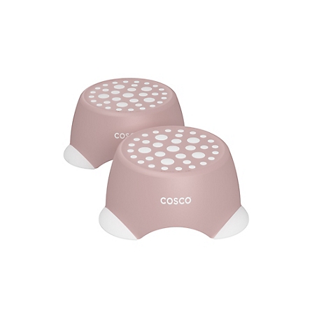 COSCO Kids One-Step Step Stool (Pink, Tall, 2-pack)