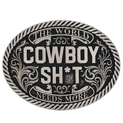 Montana Silversmiths Cowboy Sh*t Antiqued Attitude Belt Buckle, A890CST