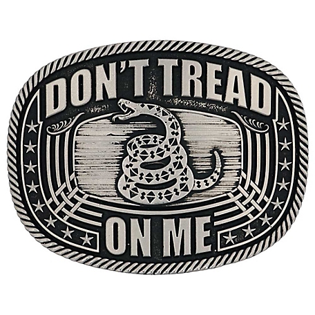 Montana Silversmiths Don't Tread On Me Roped Attitude Belt Buckle, A903