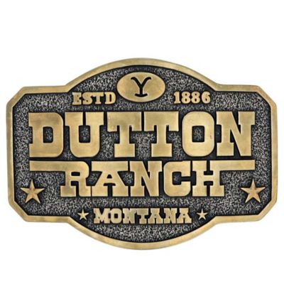 Montana Silversmiths The Dutton Ranch Attitude Belt Buckle, A910YEL