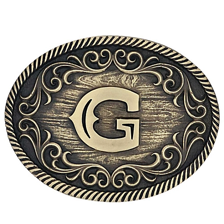 Montana Silversmiths Filigree Initial G Attitude Belt Buckle, A915G