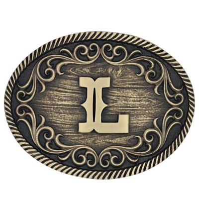 Montana Silversmiths Filigree Initial L Attitude Belt Buckle, A915L