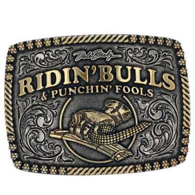Montana Silversmiths Dale Brisby Bulls and Fools Attitude Belt Buckle, A917DB