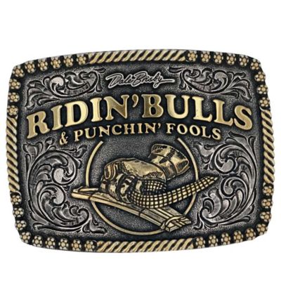 Montana Silversmiths Men's Dale Brisby Bulls and Fools Attitude Belt Buckle