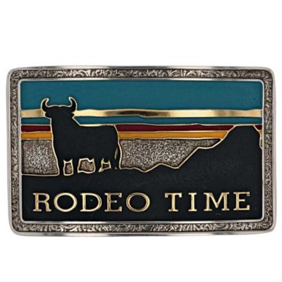 Montana Silversmiths Men's Rodeo Time Southwestern Attitude Belt Buckle