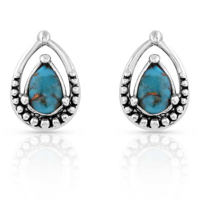 Montana Silversmiths Touch of Turquoise Teardrop Earrings, ER5123