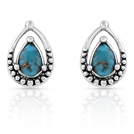 Montana Silversmiths Touch of Turquoise Teardrop Earrings, ER5123