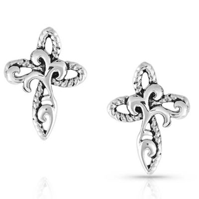 Montana Silversmiths Hold Steady Faith Cross Earrings, ER5185