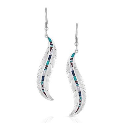 Montana Silversmiths Breaking Trail Feather Earrings, ER5194