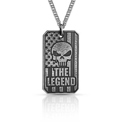 Montana Silversmiths The Legend Chris Kyle Glory Dog Tag Patriotic Necklace, CKNC5084