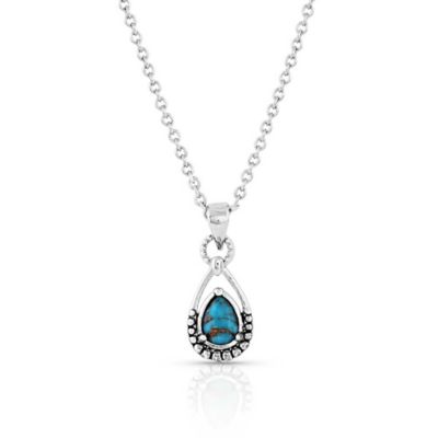 Montana Silversmiths Touch of Turquoise Teardrop Necklace, NC5123