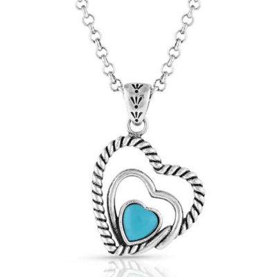Montana Silversmiths Clearer Ponds Turquoise Heart Necklace, NC5179