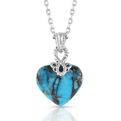 Montana Silversmiths Untamable Heart of Stone Turquoise Necklace, NC5189
