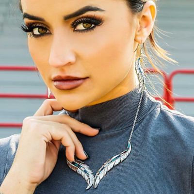 Image showing  Breaking Trail Feather Statement Necklace